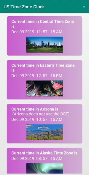 US Time Zone Clock Screenshot 1