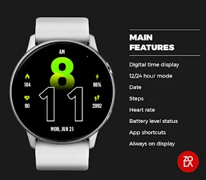 Active Green Fit Watch Face Screenshot 1