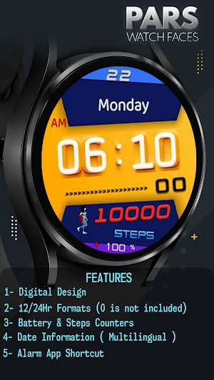 Pars Tuspa Digital Watch Face Screenshot 0