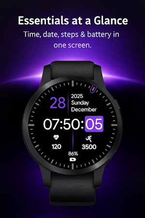Modern Minimal Digital Watch Screenshot 1