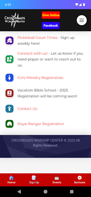 Crossroads Worship Center Screenshot 2
