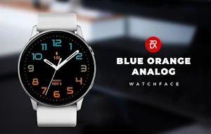 Blue Orange Analog Watch Face Screenshot 0
