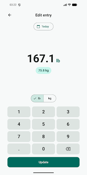 Weight Log — lb & kg Screenshot 2