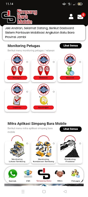 Simpang Bara Monitoring Screenshot 1