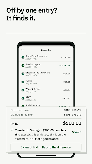 BalanceWright: Check Register Screenshot 2