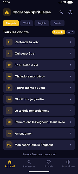 Chansons Spirituelles Screenshot 0