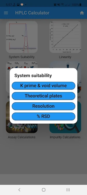 HPLC calculator Screenshot 1