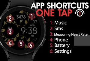 Digital Gold Flower Watch Face Screenshot 3