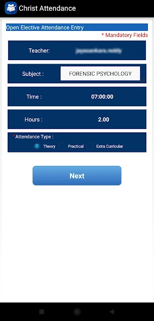Christ Attendance Screenshot 2
