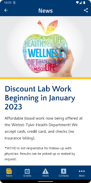 Wetzel-Tyler County Health Screenshot 1