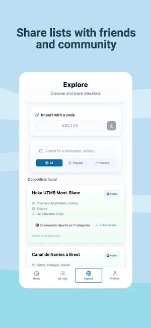 AI Travel Checklist Screenshot 1