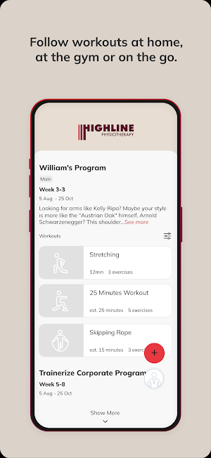 HIGHLINE Physiotherapy Screenshot 2