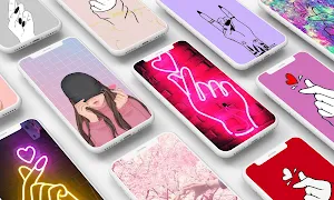 Finger Heart Wallpaper Screenshot 0