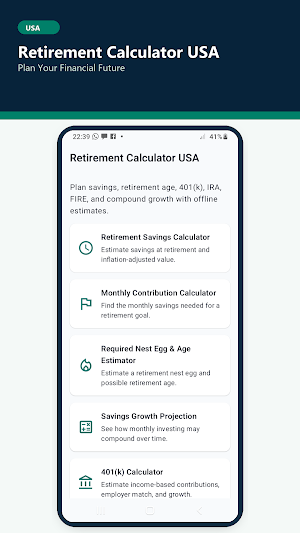 Retirement Calculator USA Screenshot 0