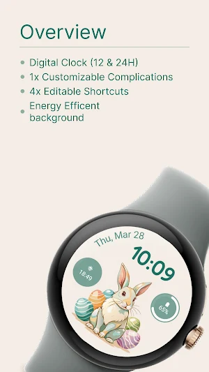 Easter Egg Bunny Watch Face Screenshot 2
