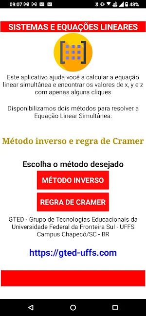 Regra de Cramer e as equações Screenshot 0