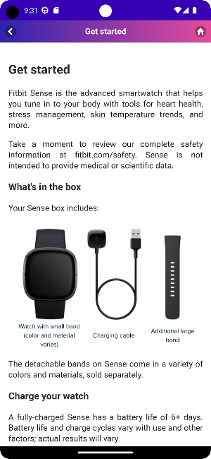 User Guide for Fitbit Sense Screenshot 1