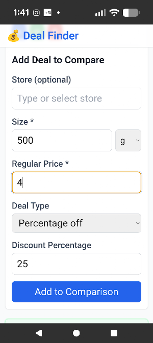Deal Finder Screenshot 2