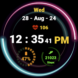 Neon Green Pink Watch Face Screenshot 2