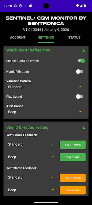 Sentinel: CGM Monitor Screenshot 2