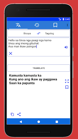 Bisaya Tagalog Translator Screenshot 0