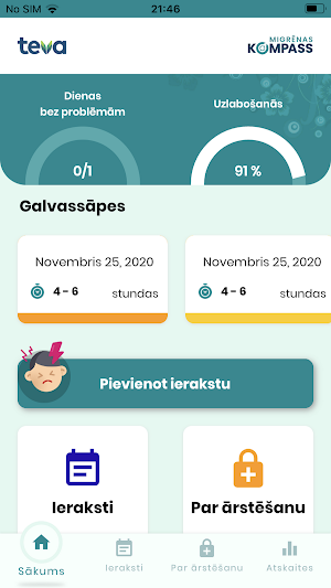 Migrēnas kompass - galvassāpju kontrole Screenshot 0