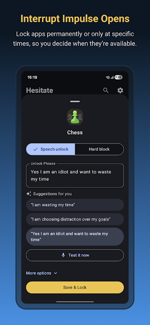 Hesitate: App Lock for Focus Screenshot 3