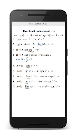 Calculus Formulas Screenshot 1