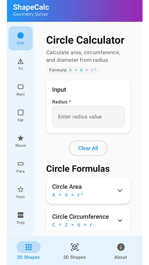 Geometry Shape Calculator Screenshot 0
