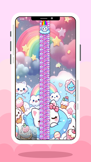 Kawaii Zipper Lock Screen Screenshot 0