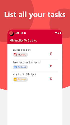 Minimalist To Do List Screenshot 2