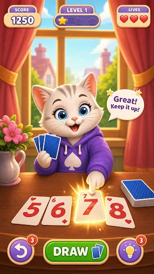 Kitty Tripeaks Screenshot 1