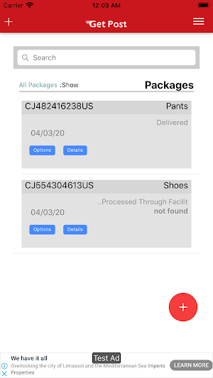 GetPost - International Package Tracking Screenshot 1