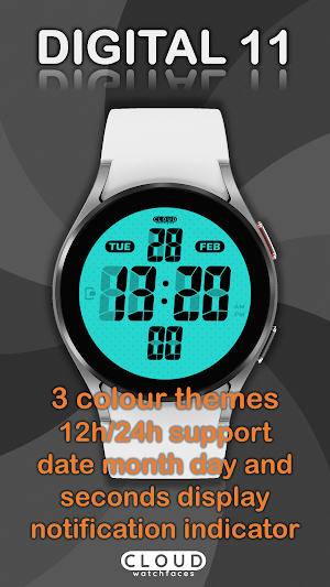 Digital 11 watch face Screenshot 0