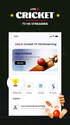Live Cricket TV HD Streaming Screenshot 0