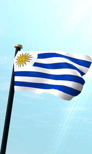Uruguay Flag 3D Live Wallpaper Screenshot 0