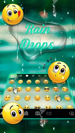 Water Raindrops 2 Keyboard Theme Screenshot 2