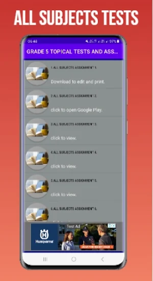 Grade 5 Subjects Topical Tests Screenshot 0