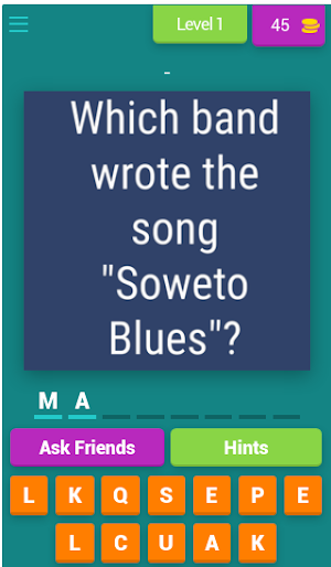 SA Music Quiz Screenshot 1