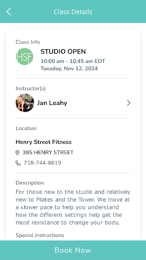 Henry Street Fitness Screenshot 1