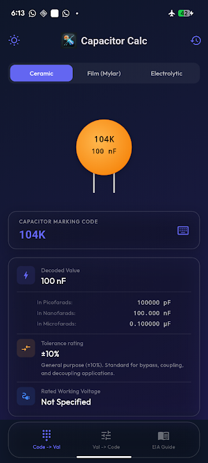Capacitor Code Calculator Screenshot 1