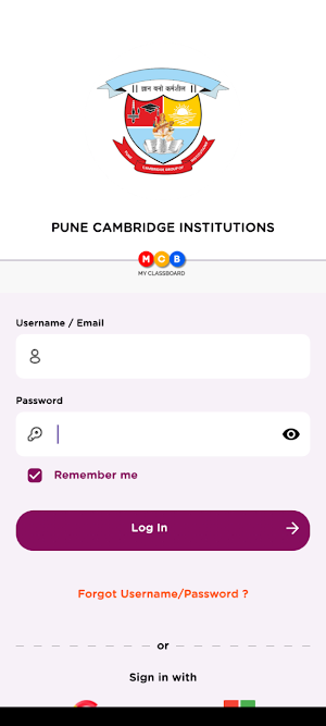 PUNE CAMBRIDGE INSTITUTIONS Screenshot 1