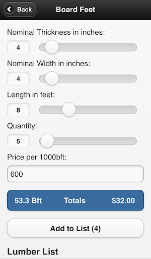 Sawmill Calculator Pro Screenshot 1