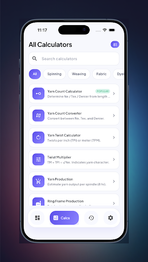 Textile Calculator: Yarn & GSM Screenshot 1