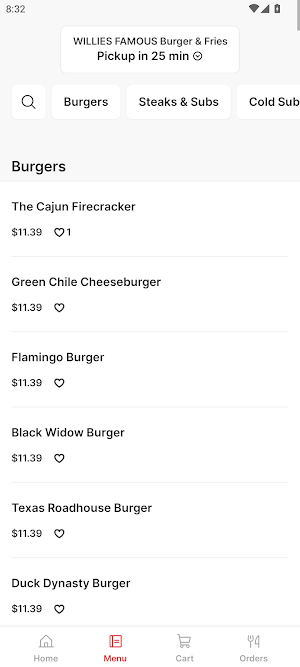WILLIES FAMOUS Burger & Fries Screenshot 1