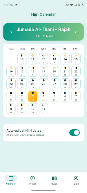 Hijri Calendar 2026: Quran Screenshot 0