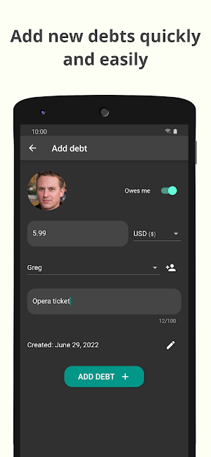 Debt Tracker / Debt Manager Screenshot 2