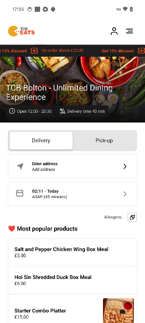 TCB Bolton - Unlimited Dining Screenshot 0