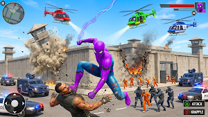 Flying Rope Hero: Crime City Screenshot 1