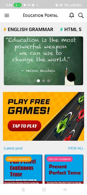 Education Portal Learning App Screenshot 1